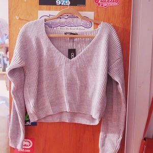 Cropped V Neck sweater